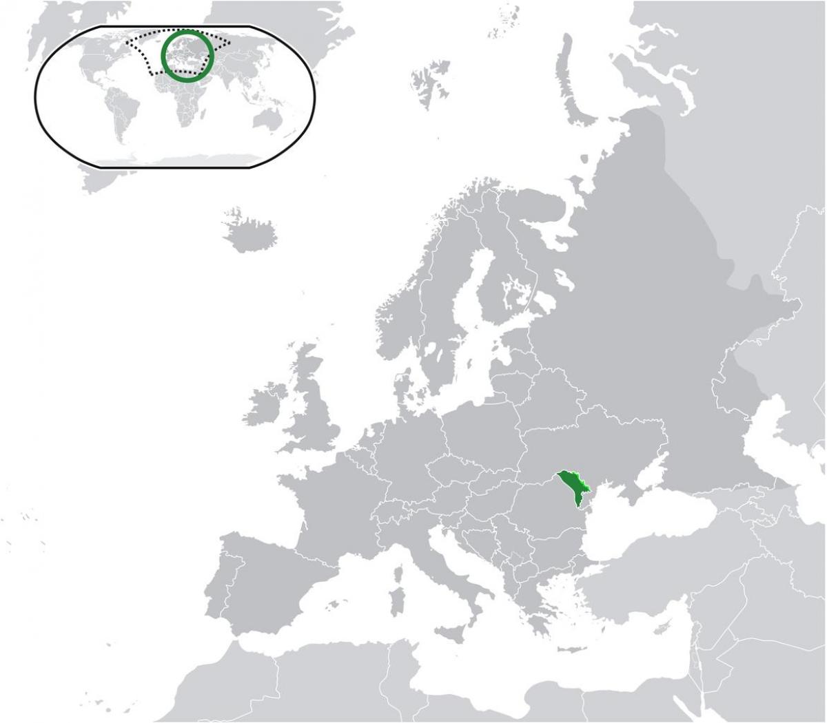 مولدوفا الموقع على خريطة العالم ، 