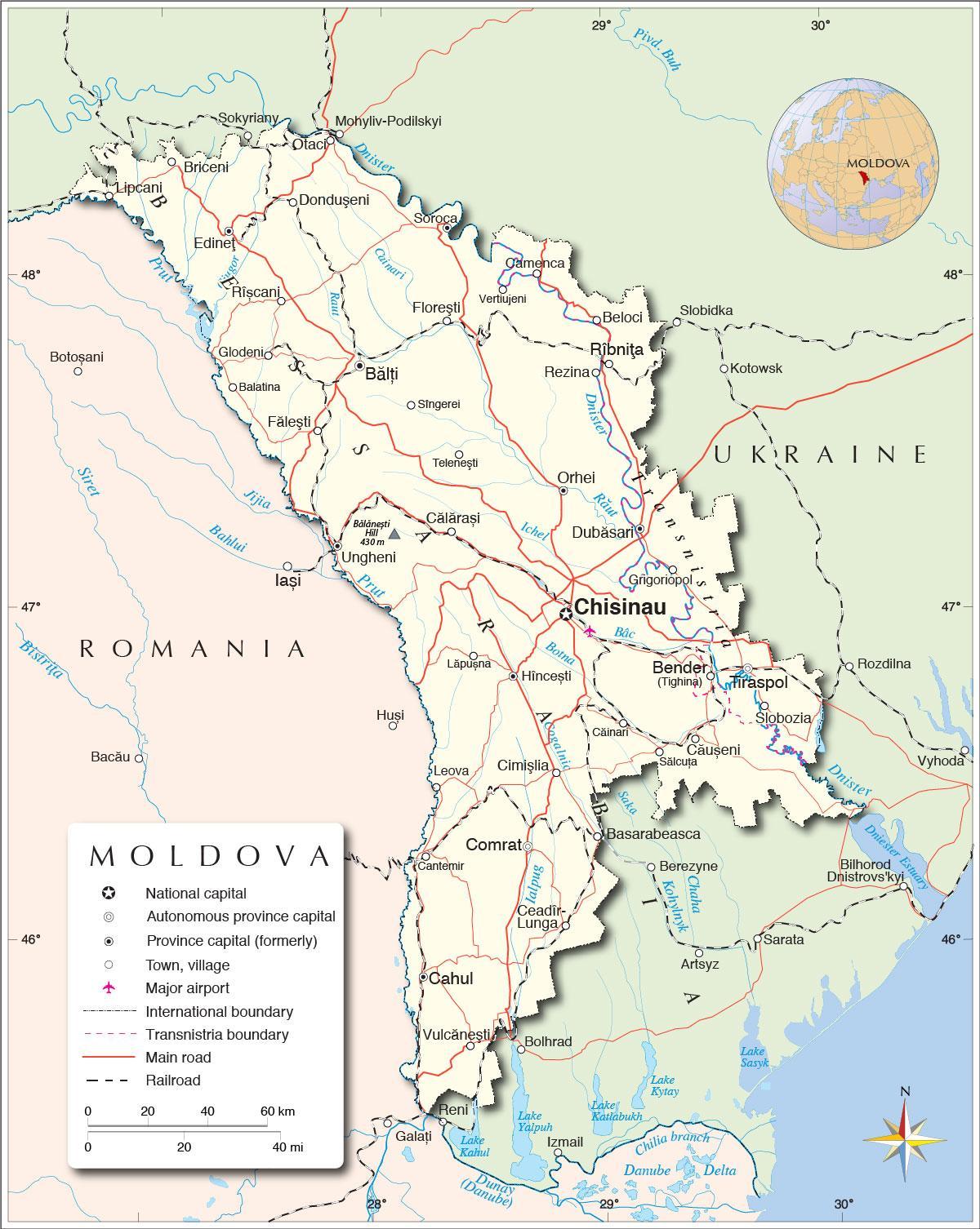 خريطة جمهورية مولدوفا
